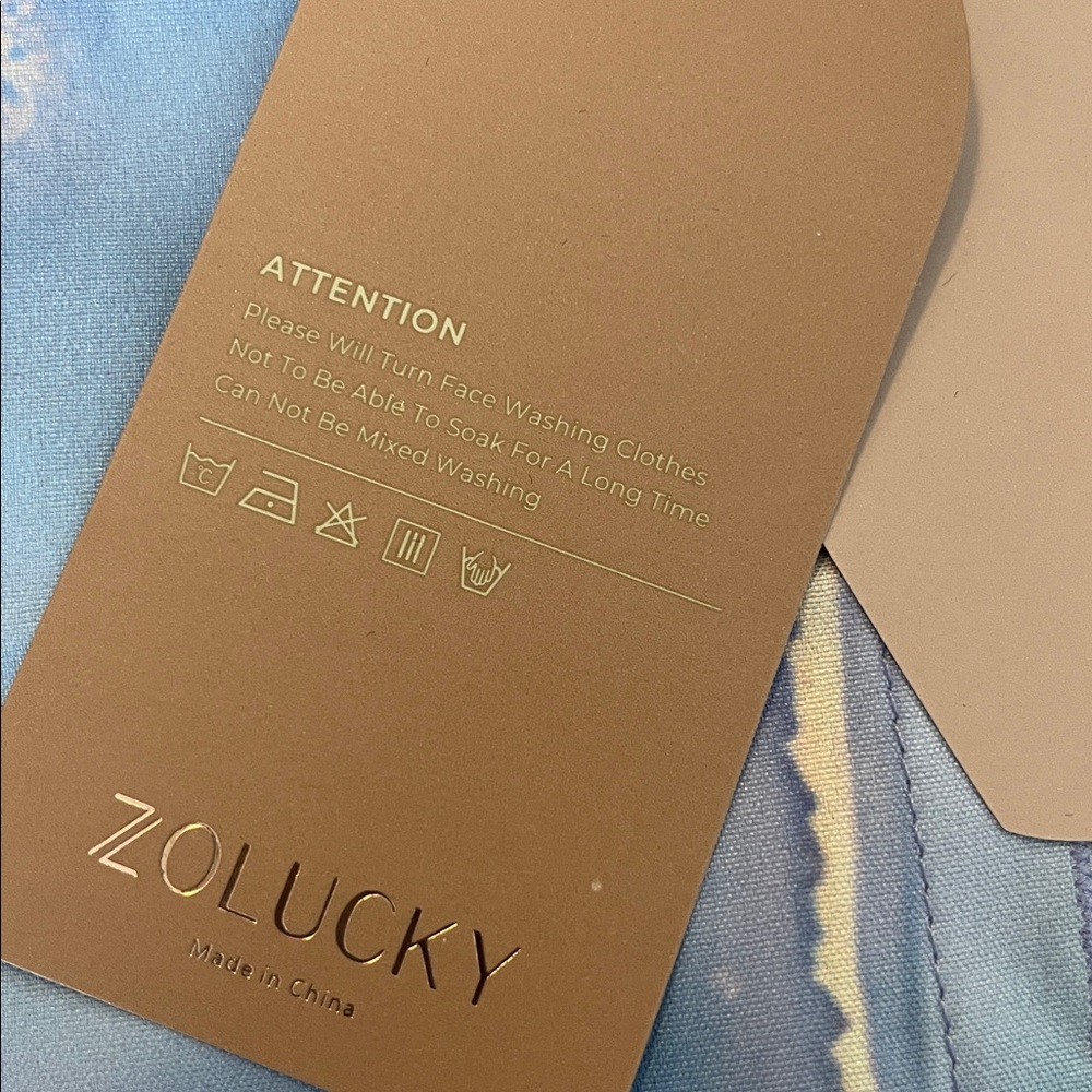 Zolucky Brand Blue and Gold Abstract Button-Up Shirt - Picture 6 of 9